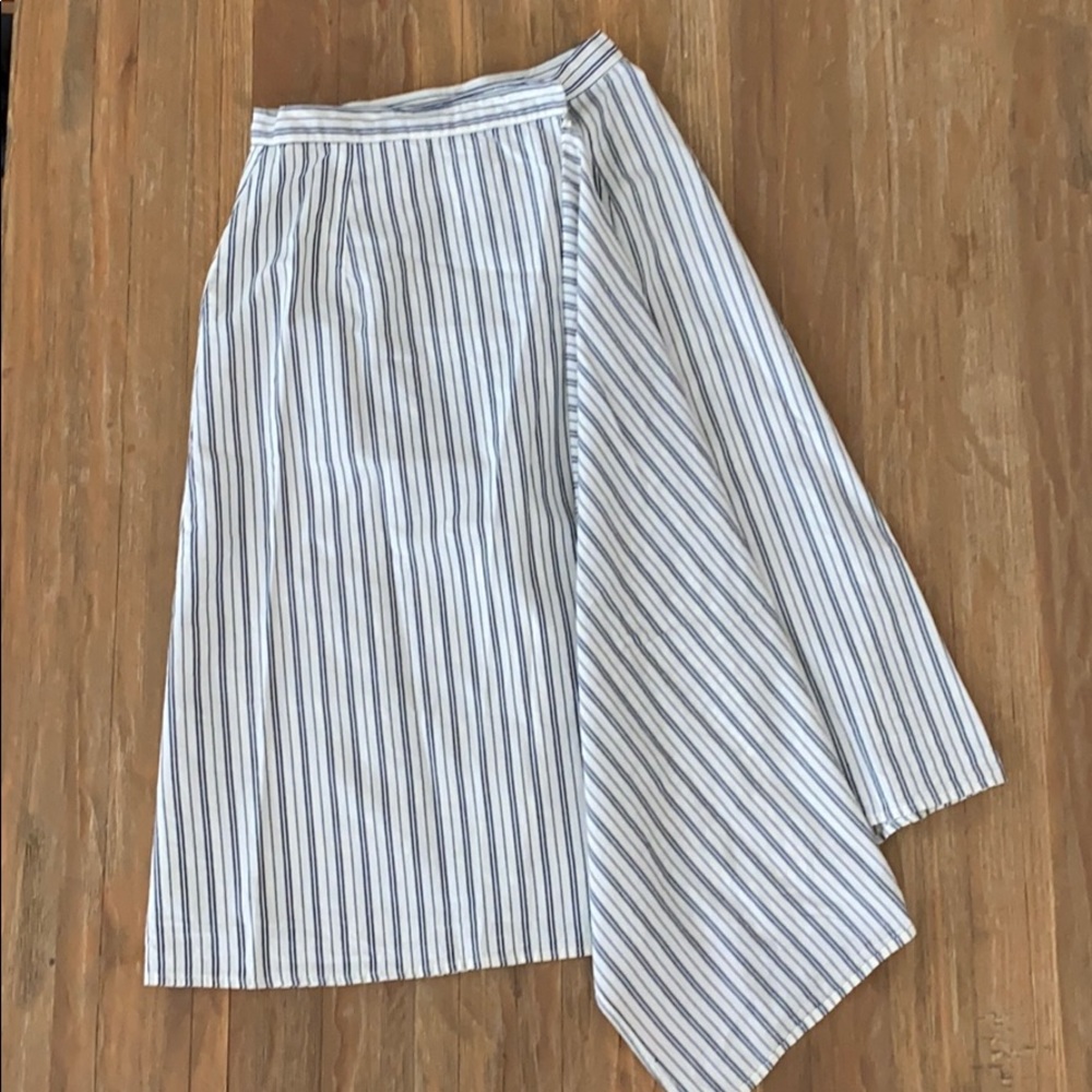 Blue & White Striped ASOS Wrap Midi Skirt. Sz 4.